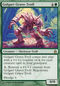 MTG Golgari Grave-Troll, Ravnica: City of Guilds, Heavily Played, English - Image 1
