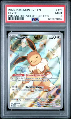 2025 POKEMON SVP EN-SV PRISMATIC EVOLUTIONS ELITE TRAINER BOX #173 EEVEE PSA 9 - Image 1