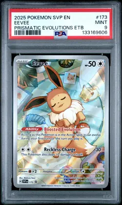 2025 POKEMON SVP EN-SV BLACK STAR PROMO #173 EEVEE PSA 9 - Image 1
