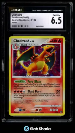 2007 POKEMON DIAMOND & PEARL SECRET WONDERS #3/132 CHARIZARD HOLO CGC 6.5 - Image 1