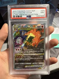 2022 POKEMON SWSH BLACK STAR PROMO #262 FULL ART CHARIZARD VSTAR MINT PSA 9 - Image 1