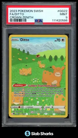 2023 POKEMON CROWN ZENITH #GG22/GG70 DITTO GALARIAN GALLERY PSA 9 - Image 1