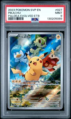 2023 Pokemon SVP Pikachu Paldea Evolved ETB Promo PSA 9 Mint #027 - Image 1