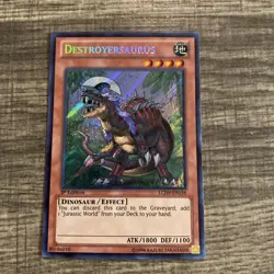Yugioh! Destroyersaurus 1st Edition LCJW-EN158 Secret Rare - Image 1