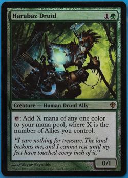 Harabaz Druid FOIL Worldwake PLD Green Rare MAGIC MTG CARD (ID# 505582) ABUGames - Image 1