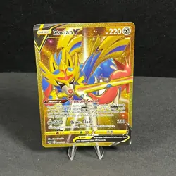Pokemon TCG Zacian V 211/202 Secret Rare Sword Shield Gold English Card - Image 1