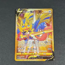 Pokemon TCG Zacian V 211/202 Secret Rare Sword Shield Gold English Card - Image 2