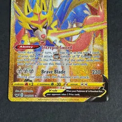 Pokemon TCG Zacian V 211/202 Secret Rare Sword Shield Gold English Card - Image 4