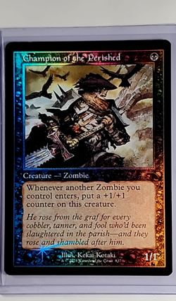 MTG Magic The Gathering SLD Secret Lair Drop Retro Foil Champion of the Perished - Image 1