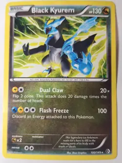 Black Kyurem 100/149 Cracked Ice BW Boundaries Crossed Pokemon Holo Foil Nice! - Image 1