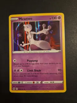 Pokemon Mewtwo TCG Holo Rare Card 059/159 SWSH Crown Zenith - Image 1