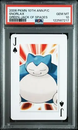 PSA 10 POKEMON JAPANESE SNORLAX GREEN JACK OF SPADES 10TH ANNIVERSARY 2006 MINT - Image 1