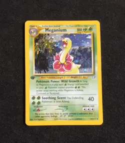 2000 Pokemon TCG Meganium Holo 11/111 1st Edition Neo Genesis Holo Rare w/Swirl - Image 3