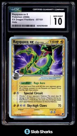 2006 POKEMON EX DRAGON FRONTIERS #97/101 RAYQUAZA EX HOLO DELTA SPECIES CGC 10 - Image 1