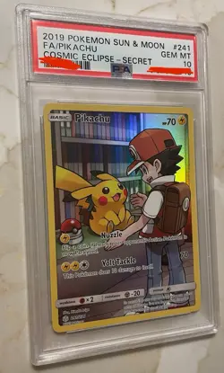 PSA 10 Pikachu Secret 241/236 Sun Moon Cosmic Eclipse Pokemon Card PSA 10 - Image 2