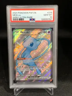 Pokemon Mew EX Shiny Full Art TCG Card 216/091 Paldean Fates PSA 10 - Image 1