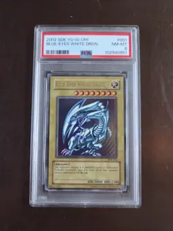 2002 Yu-Gi-Oh! BLUE EYES WHITE DRAGON HOLO SDK-001 PSA 8 - Image 1