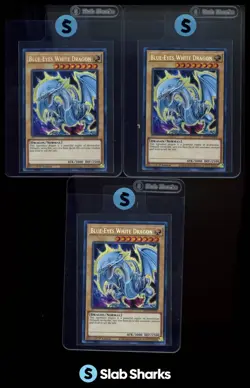 2022 YU-GI-OH! TIN OF THE PHARAOH'S GODS ENGLISH 1ST ED. BLUE-EYES x3 CARD LOT - Image 1