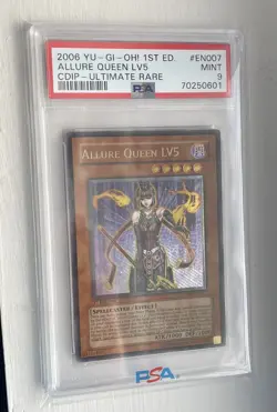 Yugioh! Allure Queen LV5 CDIP-EN007 Ultimate Rare 1st Edition PSA MINT 9 NEW - Image 1
