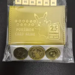 Pikachu Gold Card Case Japanese Pokemon Coin 25th Anniversary Exclusive Sealed - Image 4