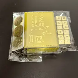 Pikachu Gold Card Case Japanese Pokemon Coin 25th Anniversary Exclusive Sealed - Image 5