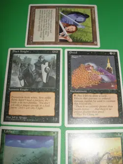 MTG GREED 4th edition Lifelace black knight green magic card lot LP - Image 2