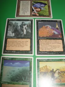 MTG GREED 4th edition Lifelace black knight green magic card lot LP - Image 3