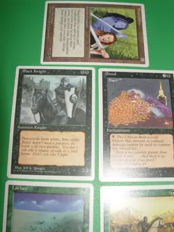 MTG GREED 4th edition Lifelace black knight green magic card lot LP - Image 4
