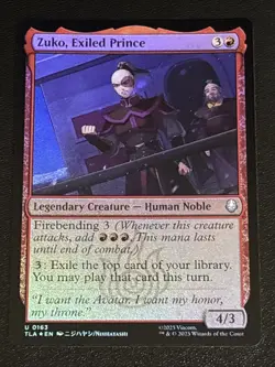 MTG Avatar: The Last Airbender Zuko, Exiled Prince Foil 0163 NM - Image 1