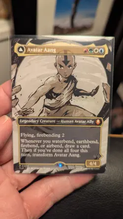 1x Avatar Aang Borderless 0308 NM - Magic MTG TLA TLE x1 - Image 1