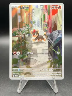 Pokemon TCG Litleo 139/132 Full Art Illustration Rare Holo Mega Evolution EN - Image 1