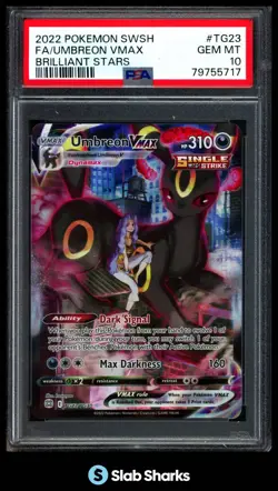 2022 POKEMON SWORD & SHIELD BRILLIANT STARS UMBREON VMAX TRAINER GALLERY PSA 10 - Image 1