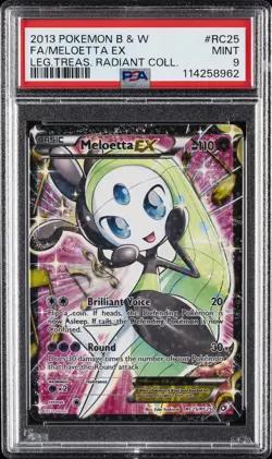 2013 POKEMON B&W LEGEND TREASURES RADIANT COLL #RC25 FULL ART/MELOETTA EX PSA 9 - Image 1