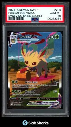 2021 POKEMON SWORD & SHIELD EVOLVING SKIES #205/203 LEAFEON VMAX PSA 10 - Image 1