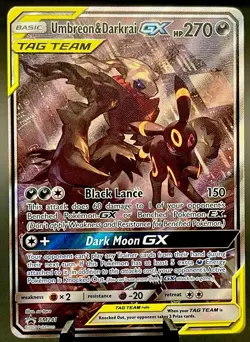 Pokemon TCG Umbreon & Darkrai GX SM241 Sun & Moon Black Star Promo Full Art Holo - Image 1