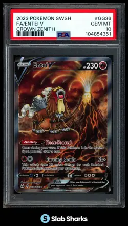 2023 POKEMON SWORD & SHIELD CROWN ZENITH ENTEI V GALARIAN GALLERY PSA 10 - Image 1