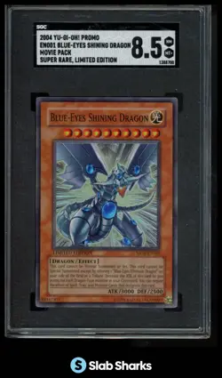 2004 YU-GI-OH! MOVIE PACK #MOV-EN001 LIMITED ED BLUE-EYES SHINING DRAGON SGC 8.5 - Image 1