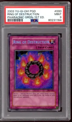 Yu-Gi-Oh Pharaonic Guardian 1st Edition Ring of Destruction PGD-000 PSA 9 YuGiOh - Image 1