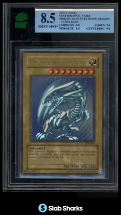 2002 YU-GI-OH! STARTER DECK KAIBA #SDK-001 BLUE-EYES WHITE DRAGON MNT 8.5 - Image 1