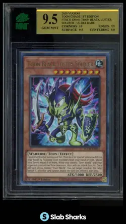 2020 YU-GI-OH! 1ST EDITION TOON CHAOS #TOCH-EN001 BLACK LUSTER SOLDIER MNT 9.5 - Image 1