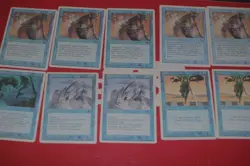 MTG 10 4th edition revised 3rd power leak playset blue magic card lot MP - Image 1