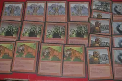 MTG 21x ICE AGE red playsets tor giant sabertooth tiger MP magic card lot - Image 1