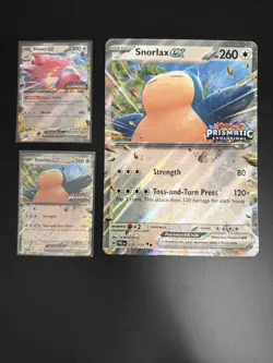 Stamped Snorlax EX #76 Jumbo & Regular Promo Cards + Stamped Blissed EX #134 NM - Image 1