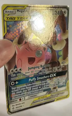 Pokemon TCG Mega Lopunny & Jigglypuff GX 165/236 Cosmic Eclipse Holo Card NM - Image 2