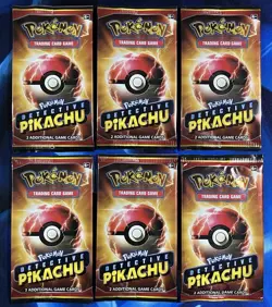 Pokemon TCG Detective Pikachu 2 Card Booster Pack Sealed Lot X6 Sun & Moon Promo - Image 1