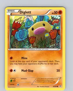 Pokemon TCG Diglett XY Generations 38/83 Regular Common Card Played MP-LP - Image 1