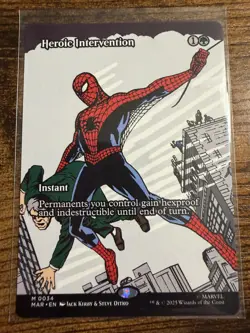 Spider-Man MTG Magic The Gathering Heroic Intervention Borderless Eternal-Legal - Image 1