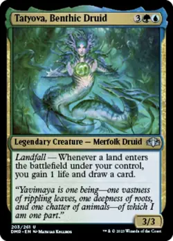Near Mint, English - 1 x MTG Tatyova, Benthic Druid - Foil Dominaria Remastered - Image 1