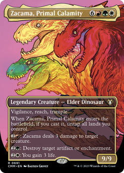 Zacama, Primal Calamity (Borderless Profile) Commander Masters - Near Mint - Image 1