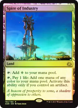 Lightly Played, English - 1 x MTG Spire of Industry - Prerelease Foil Promotiona - Image 1
